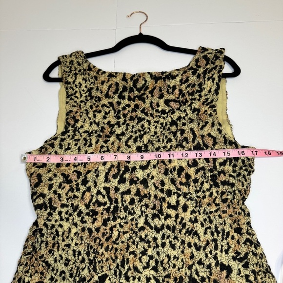 Free People Metallic Leopard Bodycon Mini Dress Gold Black Animal Print Size L - Picture 4 of 10